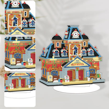 Diamond Painting Table Decor for Home Office Table Decor (Train Station)