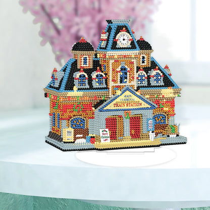 Diamond Painting Table Decor for Home Office Table Decor (Train Station)