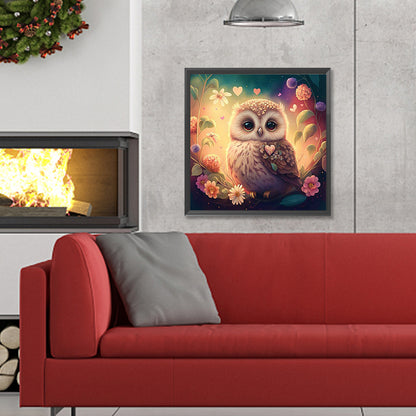Cute Owl - Full Round Drill Diamond Painting 30*30CM