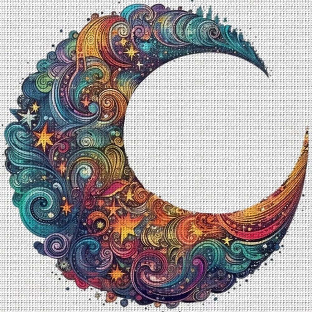Crescent Moon - 11CT Stamped Cross Stitch 50*50CM