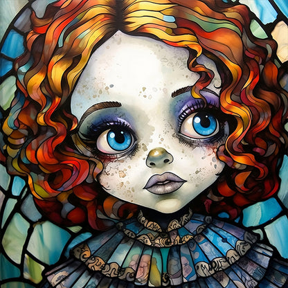 Big Eyed Doll - 11CT Stamped Cross Stitch 40*40CM