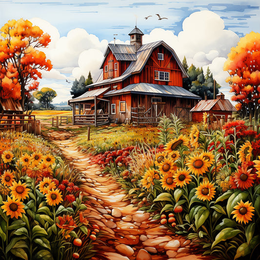 Harvest Farm - Full Round Drill Diamond Painting 30*30CM