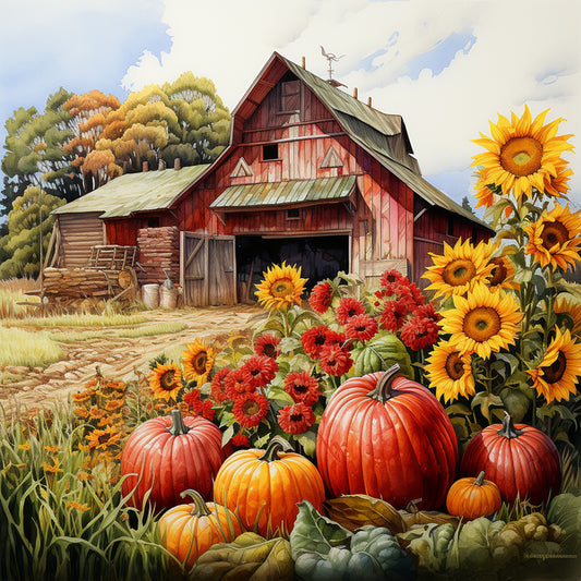 Harvest Farm - Full Round Drill Diamond Painting 30*30CM