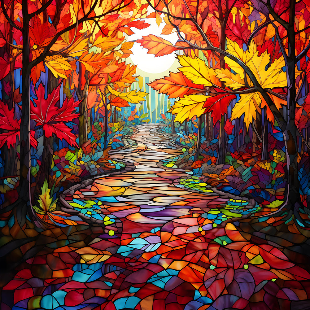 Maple Leaf Forest - Full Round Drill Diamond Painting 30*30CM
