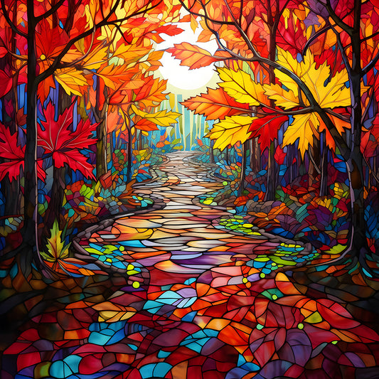 Maple Leaf Forest - Full Round Drill Diamond Painting 30*30CM