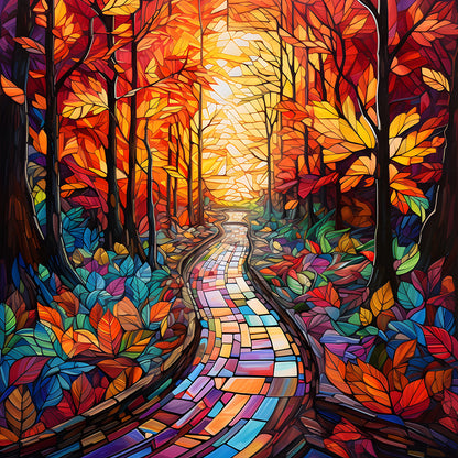 Maple Leaf Forest - Full Round Drill Diamond Painting 30*30CM