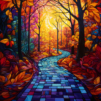 Maple Leaf Forest - Full Round Drill Diamond Painting 30*30CM