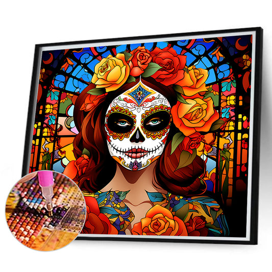 Day Of The Dead Girl - Full Round Drill Diamond Painting 35*30CM