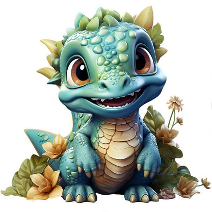 Little Dinosaur - Full Round Drill Diamond Painting 30*30CM