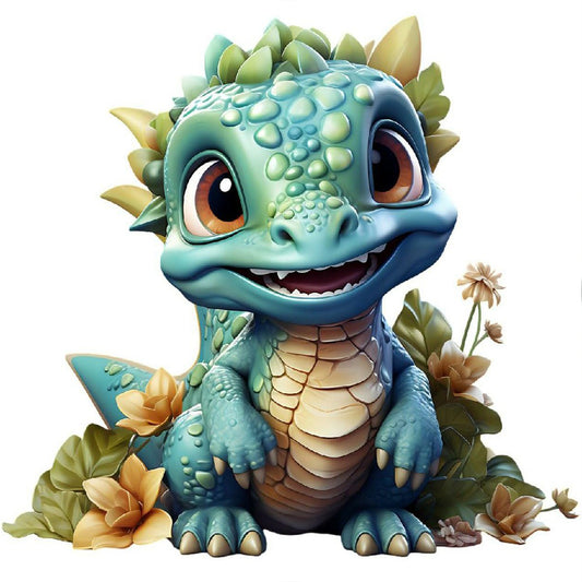 Little Dinosaur - Full Round Drill Diamond Painting 30*30CM