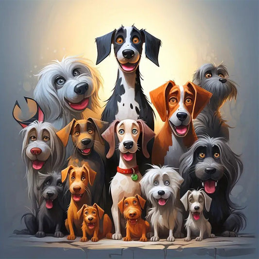 A Group Of Puppies - Full Round Drill Diamond Painting 40*40CM