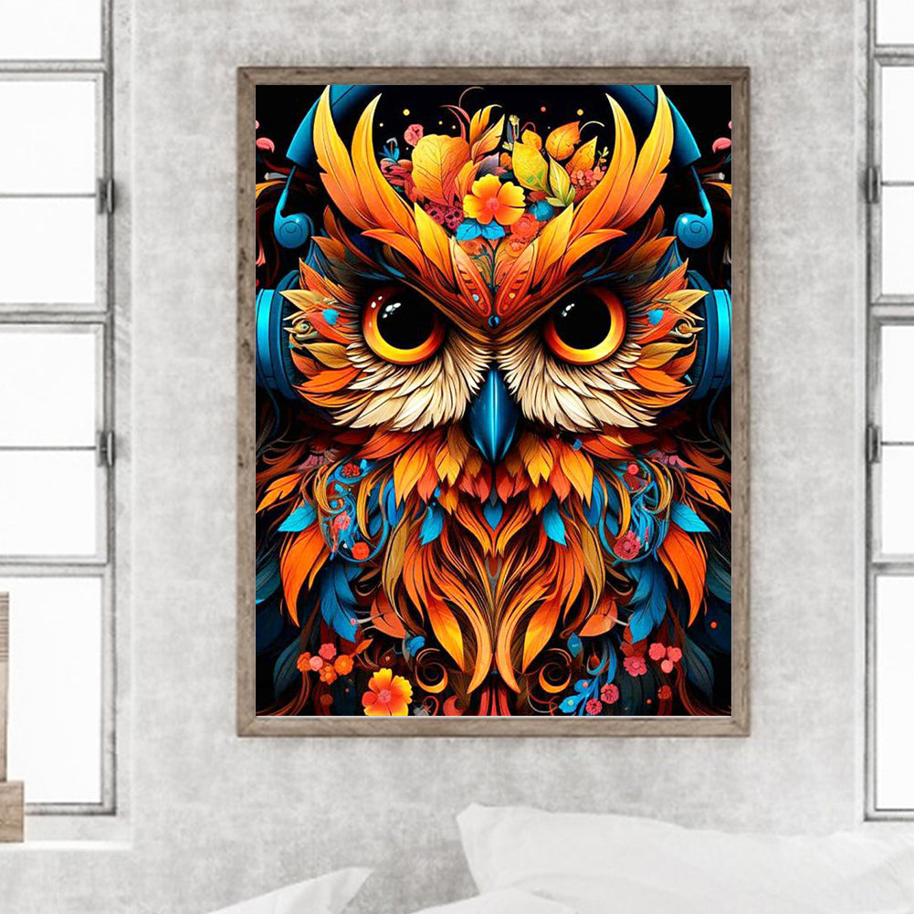 Colorful Owl - Full Round Drill Diamond Painting 30*40CM