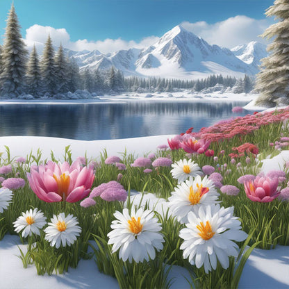 Colorful Flowers - Full Round Drill Diamond Painting 30*30CM