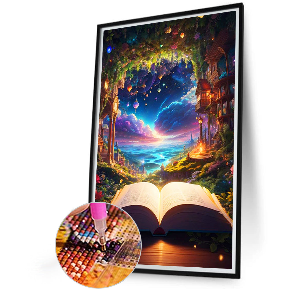 Sea Of Clouds And Books - Full Round Drill Diamond Painting 40*60CM