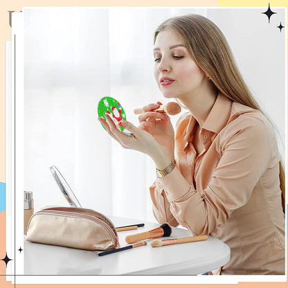 Double Sided Special Shape Diamond Painting Compact Mirror (Santa #6)