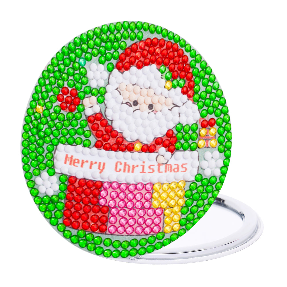 Double Sided Diamond Art Mirror for Adults Kids Beginners (Santa #5)