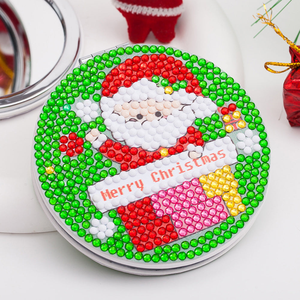 Double Sided Diamond Art Mirror for Adults Kids Beginners (Santa #5)