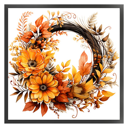 Autumn Wreath - 11CT Stamped Cross Stitch 40*40CM