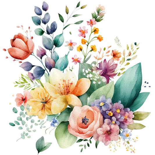 Watercolor Flowers - 11CT Stamped Cross Stitch 45*45CM