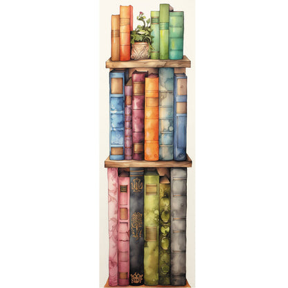Stack Of Books With Flowers - 11CT Stamped Cross Stitch 30*80CM