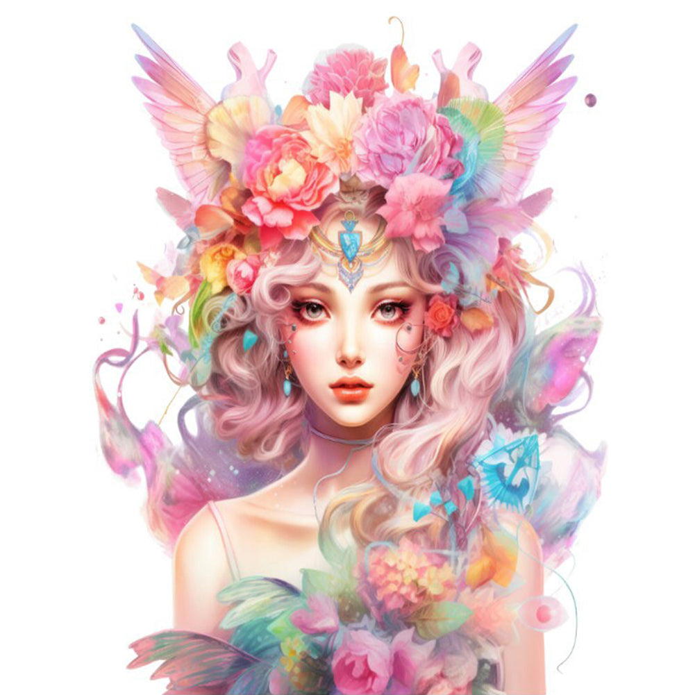 Flower Girl - 11CT Stamped Cross Stitch 50*65CM