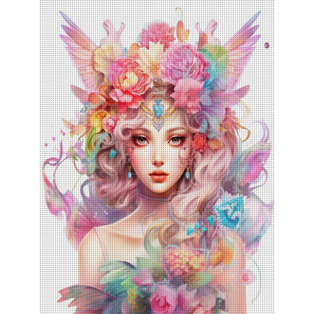 Flower Girl - 11CT Stamped Cross Stitch 50*65CM