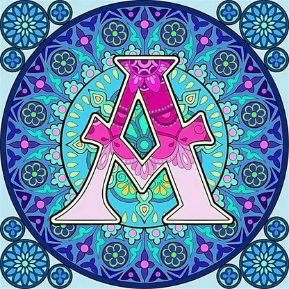 Mandala Letter A - Full Round Drill Diamond Painting 30*30CM