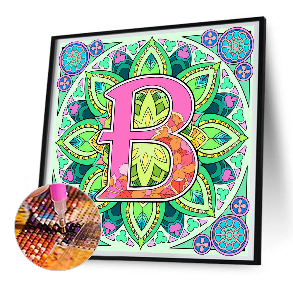 Mandala Letter B - Full Round Drill Diamond Painting 30*30CM