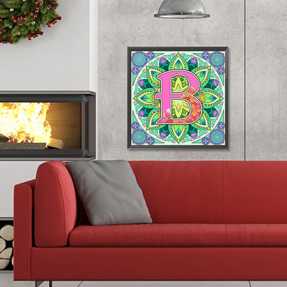 Mandala Letter B - Full Round Drill Diamond Painting 30*30CM