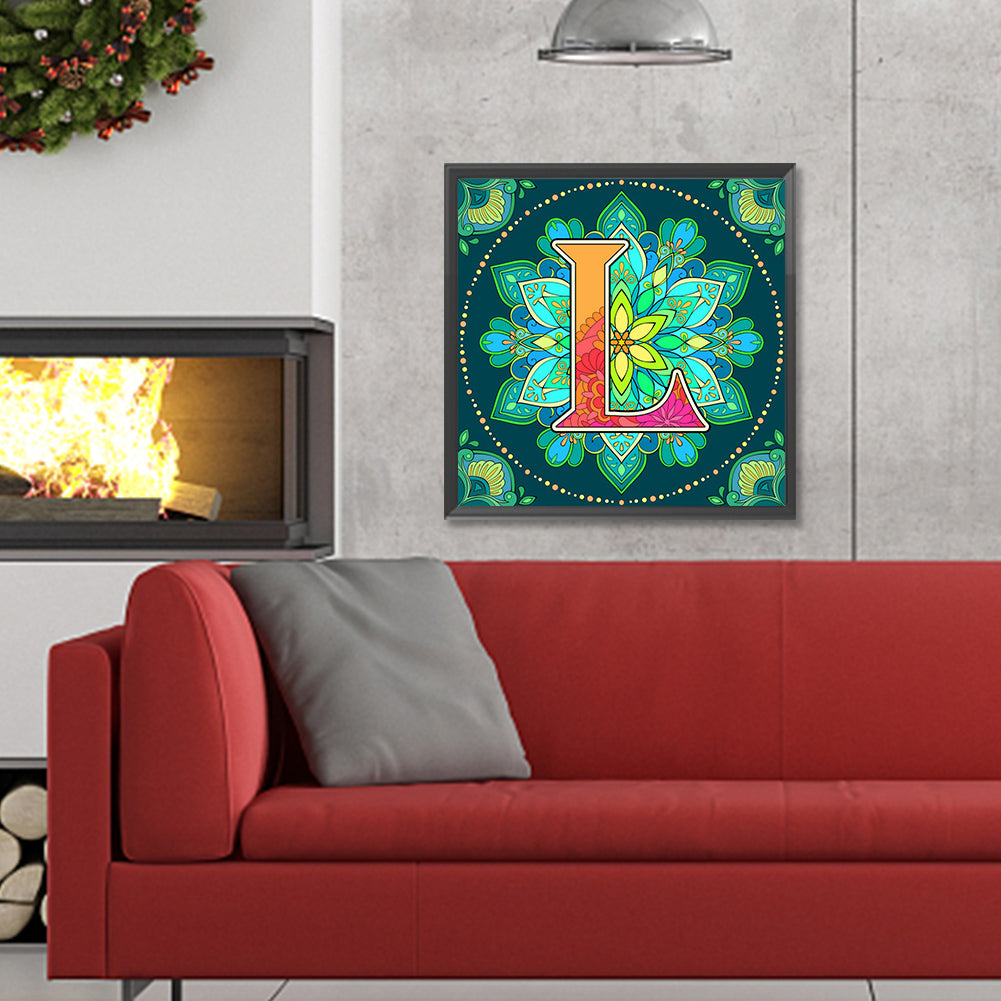 Mandala Letter L - Full Round Drill Diamond Painting 30*30CM
