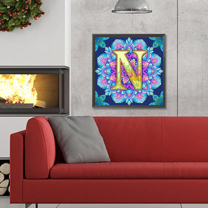 Mandala Letter N - Full Round Drill Diamond Painting 30*30CM