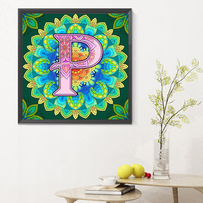 Mandala Letter P - Full Round Drill Diamond Painting 30*30CM