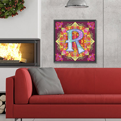 Mandala Letter R - Full Round Drill Diamond Painting 30*30CM