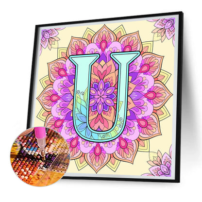 Mandala Letter U - Full Round Drill Diamond Painting 30*30CM
