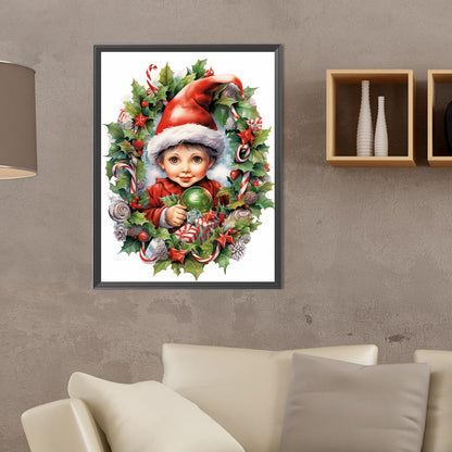 Child Holding Gift - Full Round Drill Diamond Painting 30*40CM