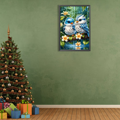 Blue And White Bird - Full Round Drill Diamond Painting 40*60CM