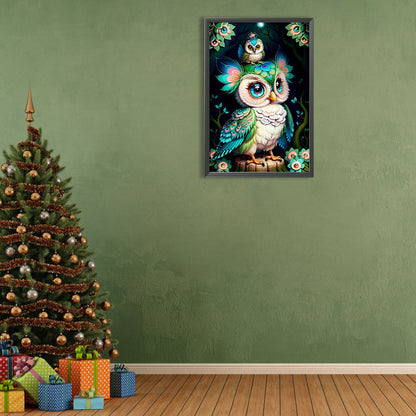 Owl - Full Round Drill Diamond Painting 40*60CM