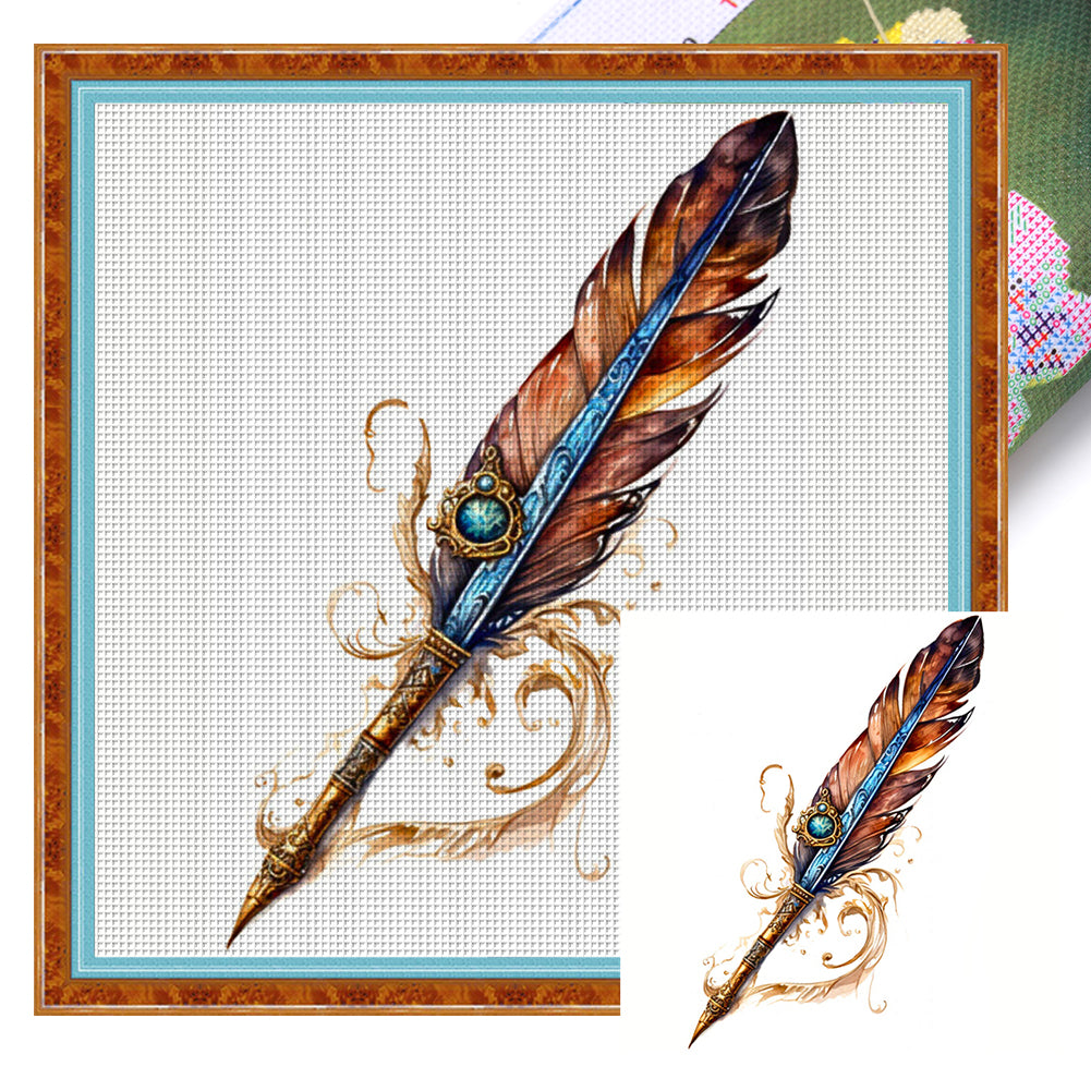Quill Pen - 11CT Stamped Cross Stitch 50*50CM