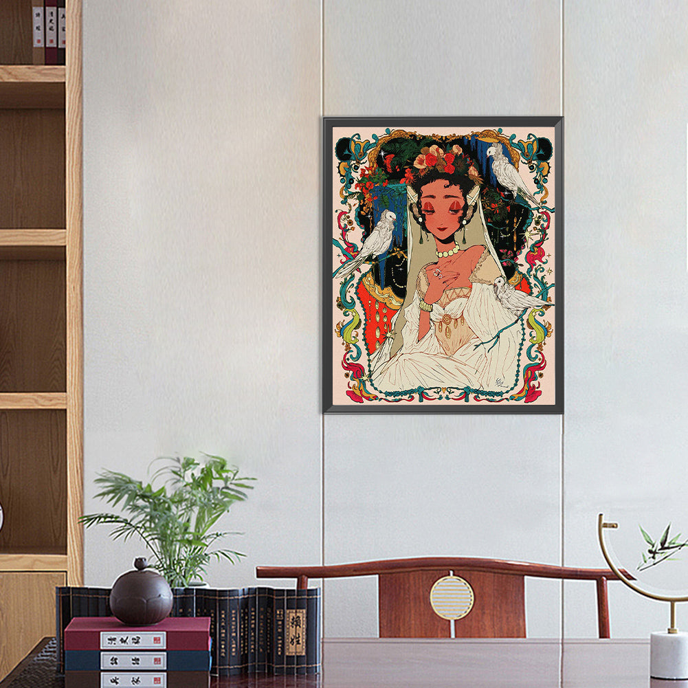 Peace Dove Girl - Full Round Drill Diamond Painting 40*50CM