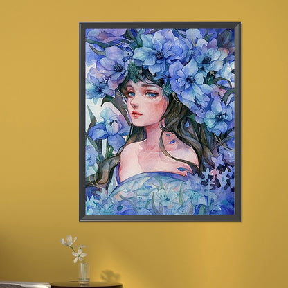 Girl In Flowers - Full Square Drill Diamond Painting 40*50CM