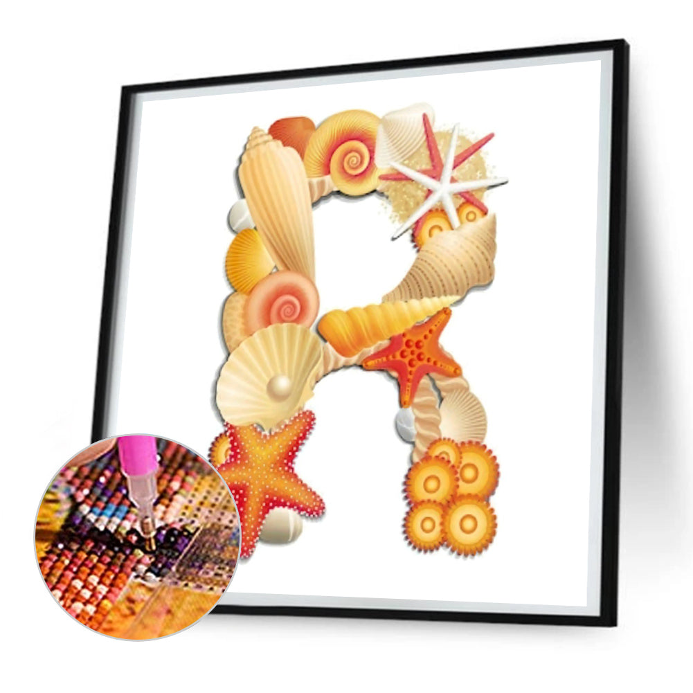 Beach Letter R Word - Full Round Drill Diamond Painting 30*30CM