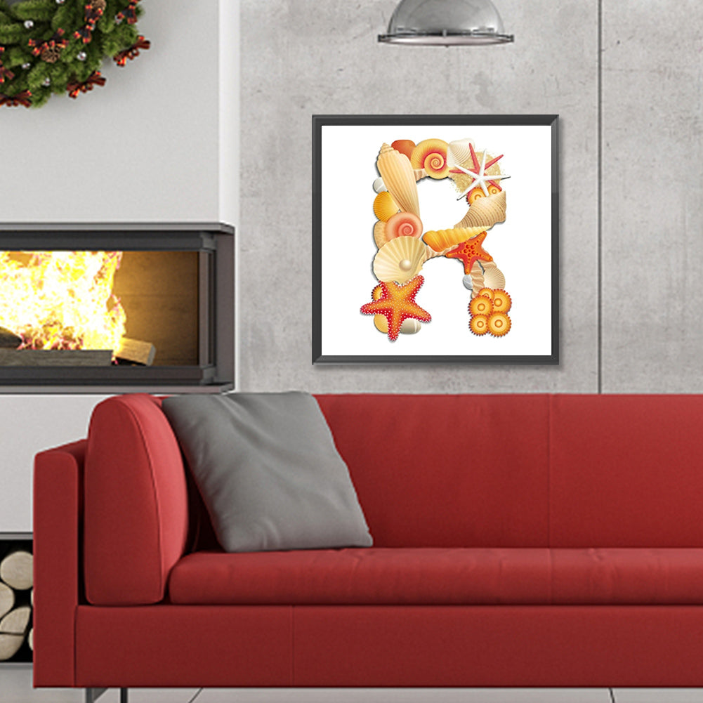 Beach Letter R Word - Full Round Drill Diamond Painting 30*30CM
