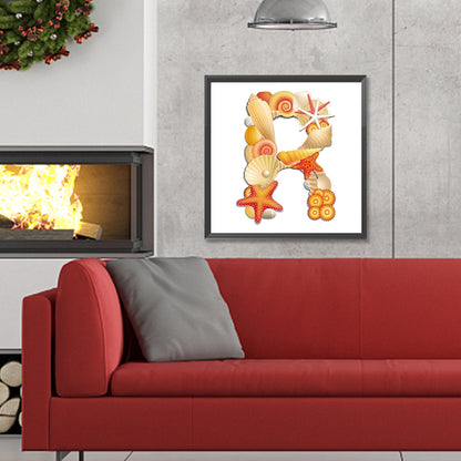 Beach Letter R Word - Full Round Drill Diamond Painting 30*30CM