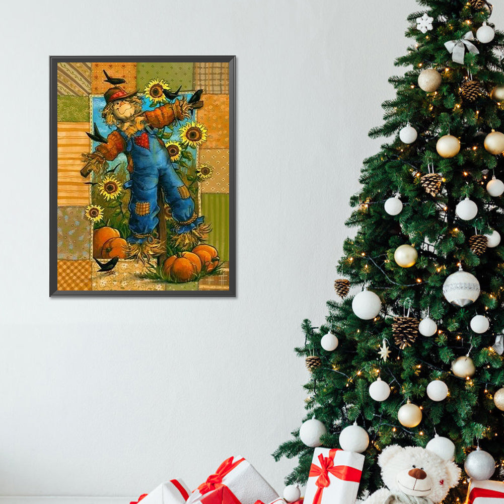 Autumn Harvest And Scarecrow - Full Round Drill Diamond Painting 30*40CM