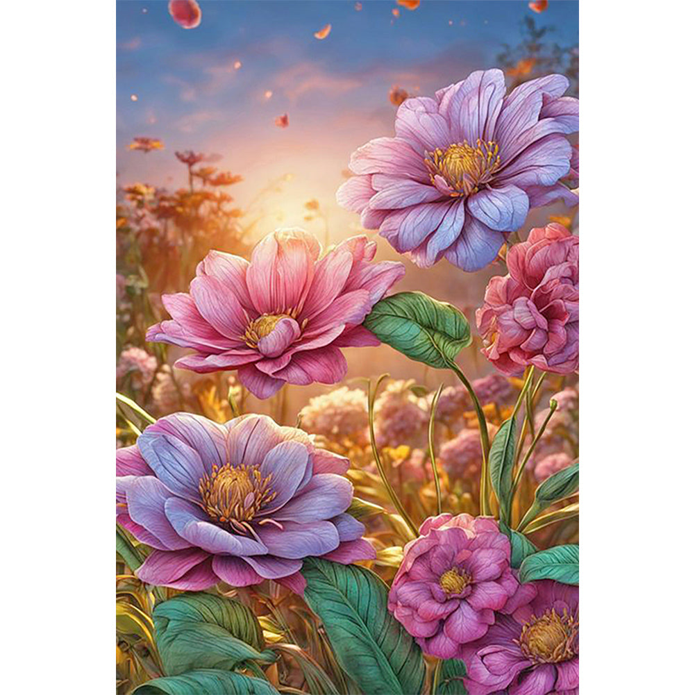 Flowers - Full Round Drill Diamond Painting 40*60CM