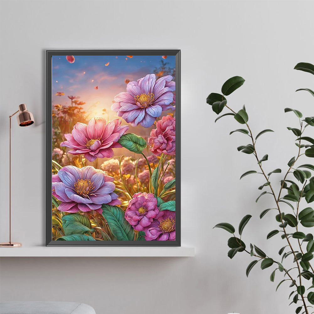 Flowers - Full Round Drill Diamond Painting 40*60CM
