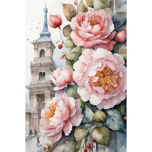 Flowers - Full Round Drill Diamond Painting 40*60CM