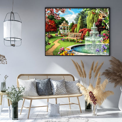 Garden Courtyard - 11CT Stamped Cross Stitch 50*40CM
