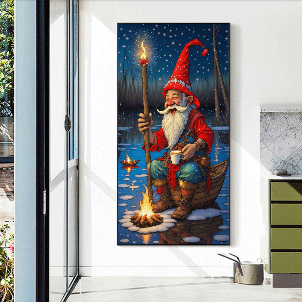 Grandpa Warming Himself By The Fire - Full Round Drill Diamond Painting 40*70CM