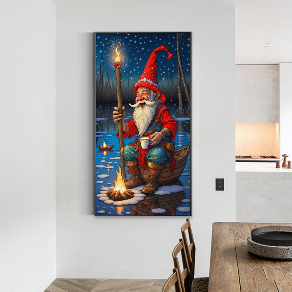 Grandpa Warming Himself By The Fire - Full Round Drill Diamond Painting 40*70CM